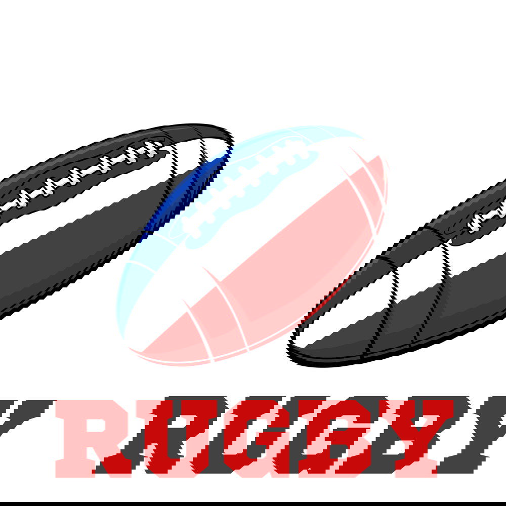 France Rugby Ball T-Shirt (Blue) - Ladies